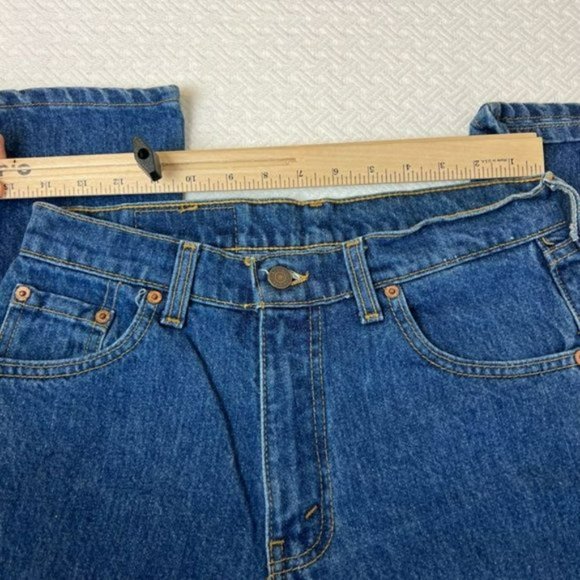 Vintage LEVI'S 511 Flare 100% Cotton Medium Indigo Blue Jeans Pants  W30 L32 - Picture 7 of 10